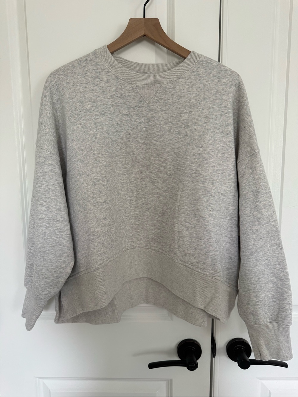 Abercrombie & Fitch Heather Gray Relaxed Crewneck Sweatshirt Women
